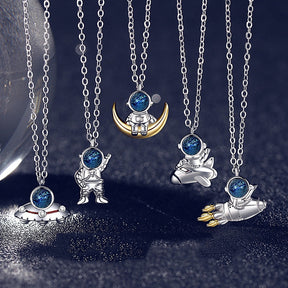 Spaceman Moon Couples Collana Via Lattea Spazio Collane con ciondolo Gioielli