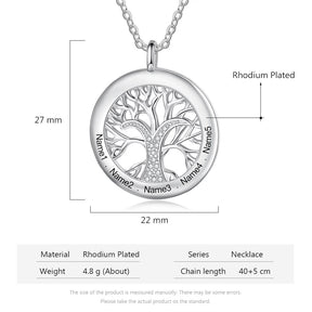 Tree Of Life Personalized Necklaces Family Jewelry Sliver Color Necklace&Pendant