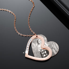 Personalized Photo Necklace For Family Gift Lover Diamond Pendant Engrave Name Necklace