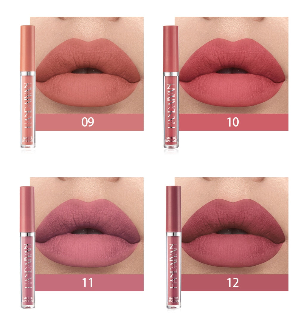 12 Farben Sexy Flüssiger Lippenstift Matte Wasserdichte Lipgloss Nude Make-up-Kosmetik