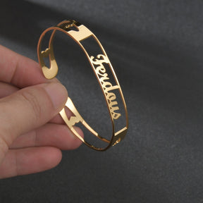 Customized Letter Name Bracelet Bangles for Women Men Chrismas Jewelry Gift