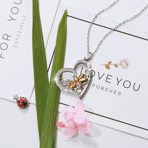 Heart 18K Gold Plated Honeycomb Bee Necklace  Beehive Animal Pendant