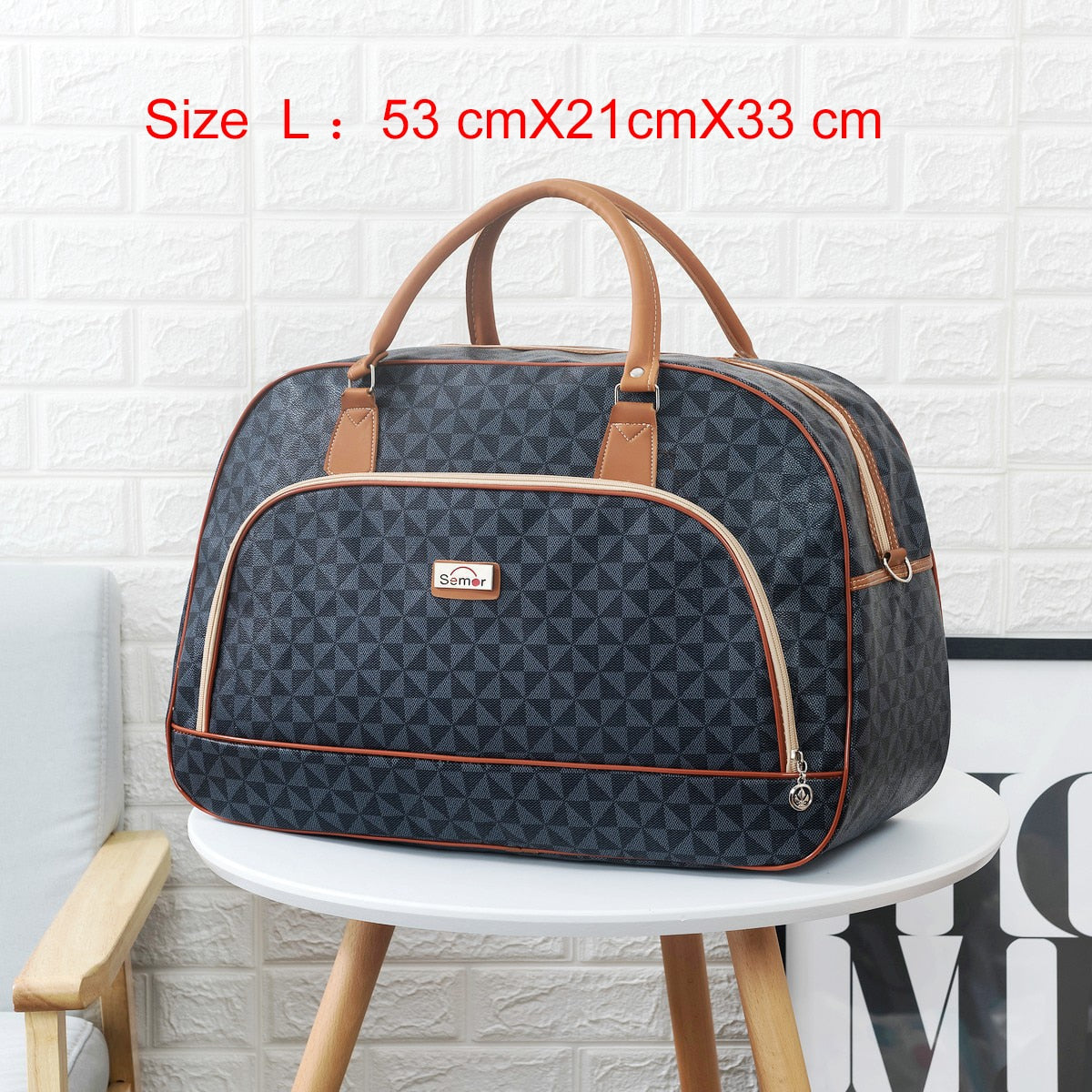 Women Travel Bags PU Leather Large Capacity Waterproof Print Luggage Duffle Bag