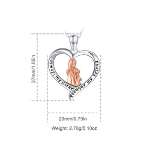 925 Sterling Silver Good Sister Heart Pendant Good Friend Rose Gold necklace jewelry for Sisters Valentine's Gift