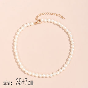 Trend Jewelry Wedding Big Pearl Necklace For Women Fashion White Imitation Pearl Choker