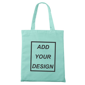 Custom Tote Bag Shopping Add Your Text Print Original Design Zipper Unisex Fashion Travel Canvas Bags