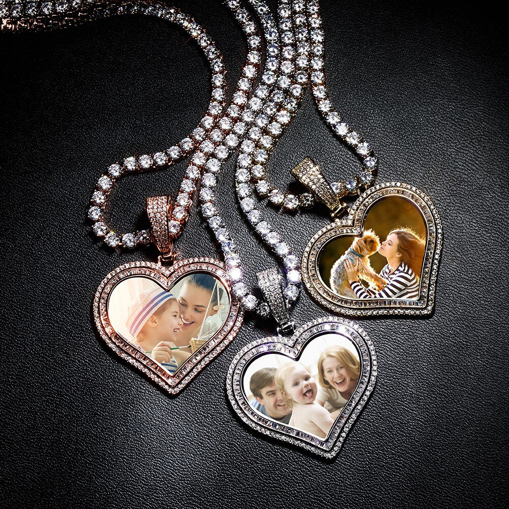 Heart-shaped photo Memory Necklace