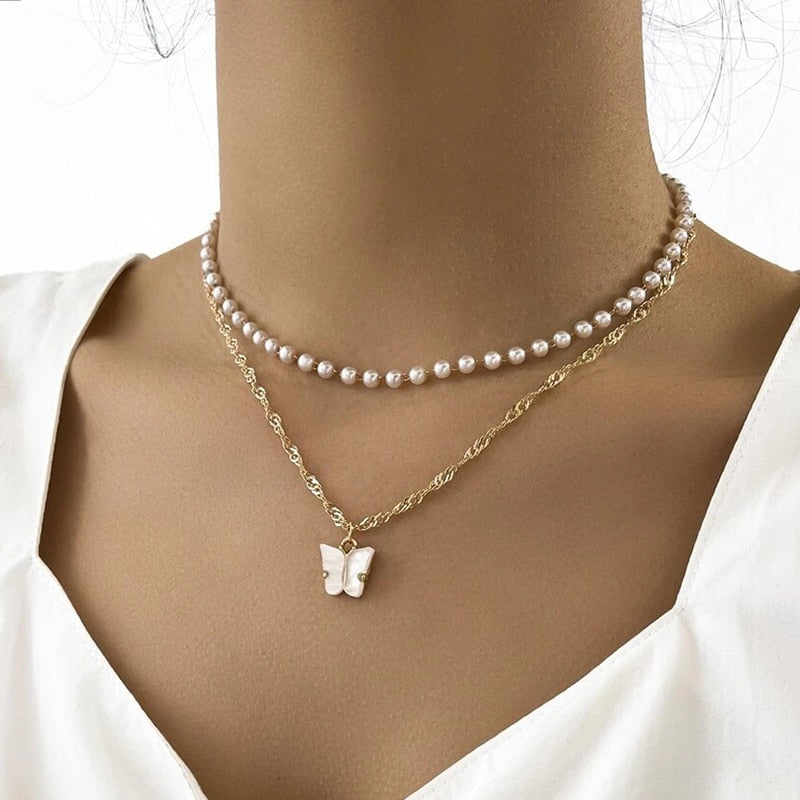 Trend Schmuck Hochzeit Große Perlenkette Für Frauen Mode Weiße Imitationsperle Choker