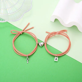 2Pcs Couple Matching Bracelet Magnetic Distance Bracelet