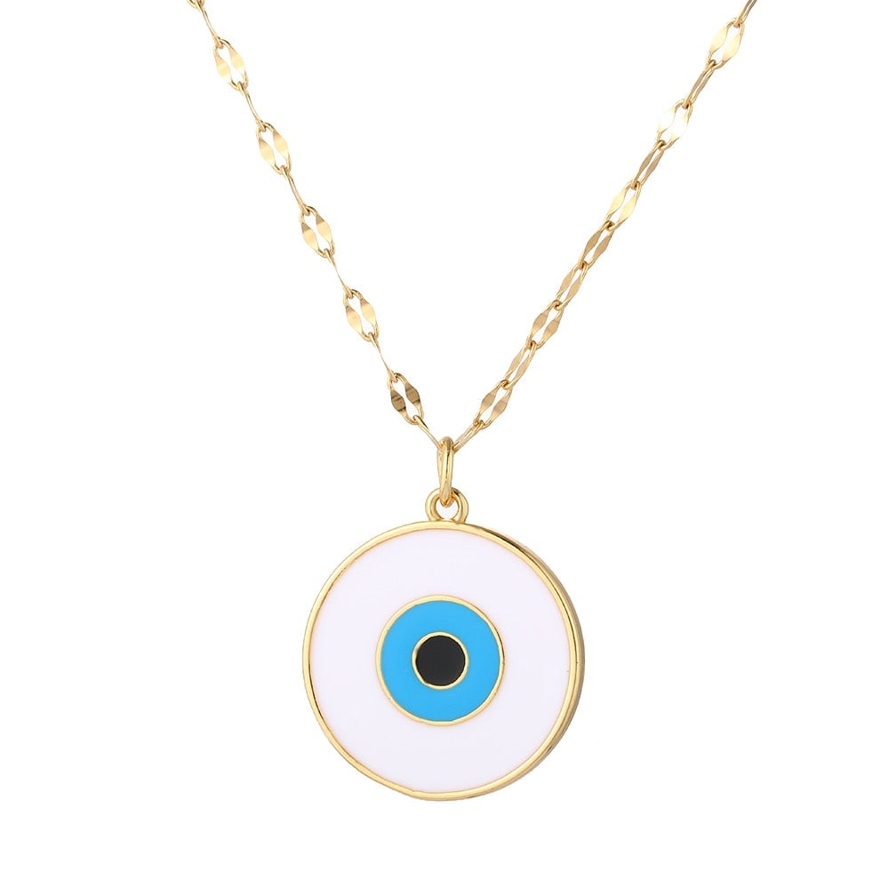 Boho Evil Bllue Eye Collana per donna Uomo Snake Collana con collare occhio onniveggente