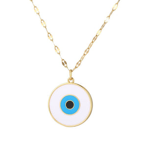 Boho Evil Bllue Eye Necklace for Women Men Snake All-seeing Eye Collar Necklace