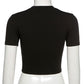 Punk Vintage Rhinestone Spider Goth Graphic T Shirt Women Y2k Style Crop Top O-neck Tshirt