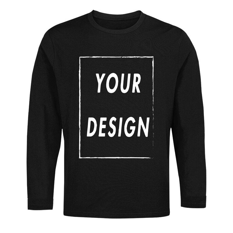 Custom Long Sleeve Shirt EU Size 100% Cotton Make Your Design Logo Text High Quality Gifts Tops