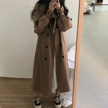 Loose Overcoat Autumn Winter Fashion Double-breasted Windbreaker Femme