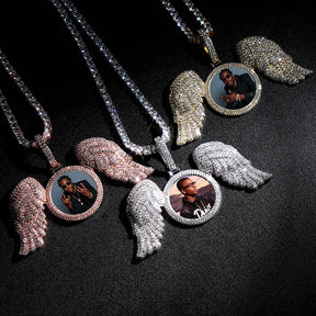 Angel Wings Photo Memory Necklace