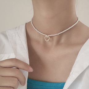 Collana a catena con clavicola girocollo in perle d'imitazione bianche grandi per gioielli da sposa da donna