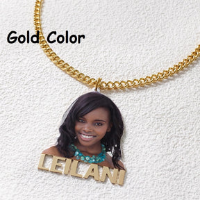 Custom Name Memory Necklace,Personalized Name Necklaces with Picture,Handmade Nameplate Necklace,