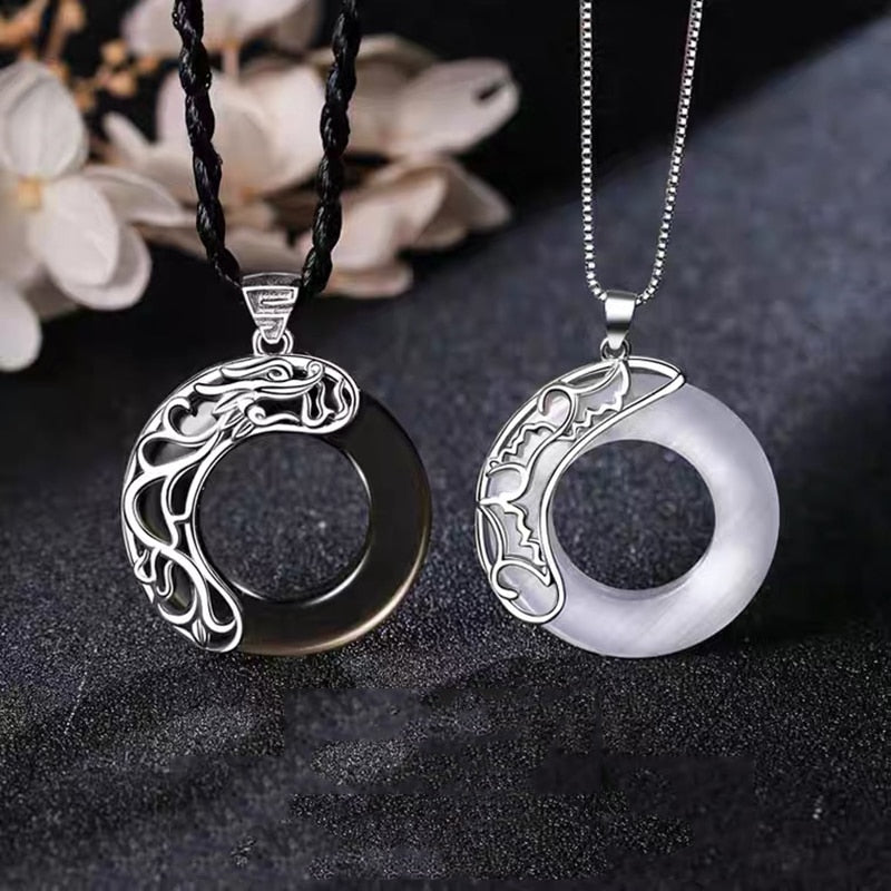 Collana con ciondolo al chiaro di luna per coppia di collane di benedizione dei funzionari del cielo per gioielli di amicizia per gli amanti