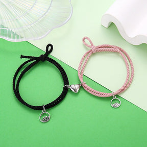 2Pcs Couple Matching Bracelet Magnetic Distance Bracelet