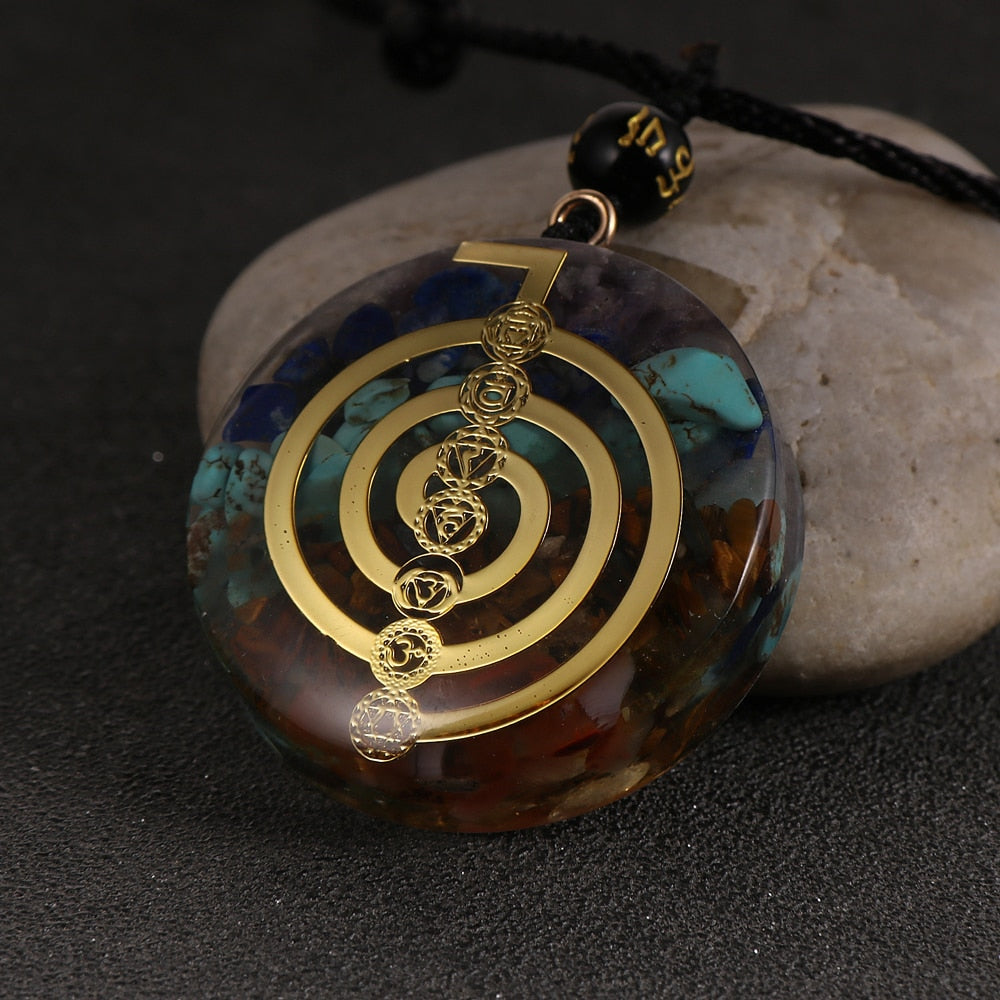 Generatore di energia Orgone Amuleto 7 Chakra Ciondolo Collana