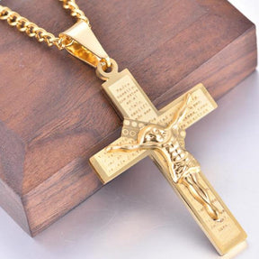 Personality Creative Jesus Cross Amulet Pendant Rock Casual Gift Catholic Christian Necklace