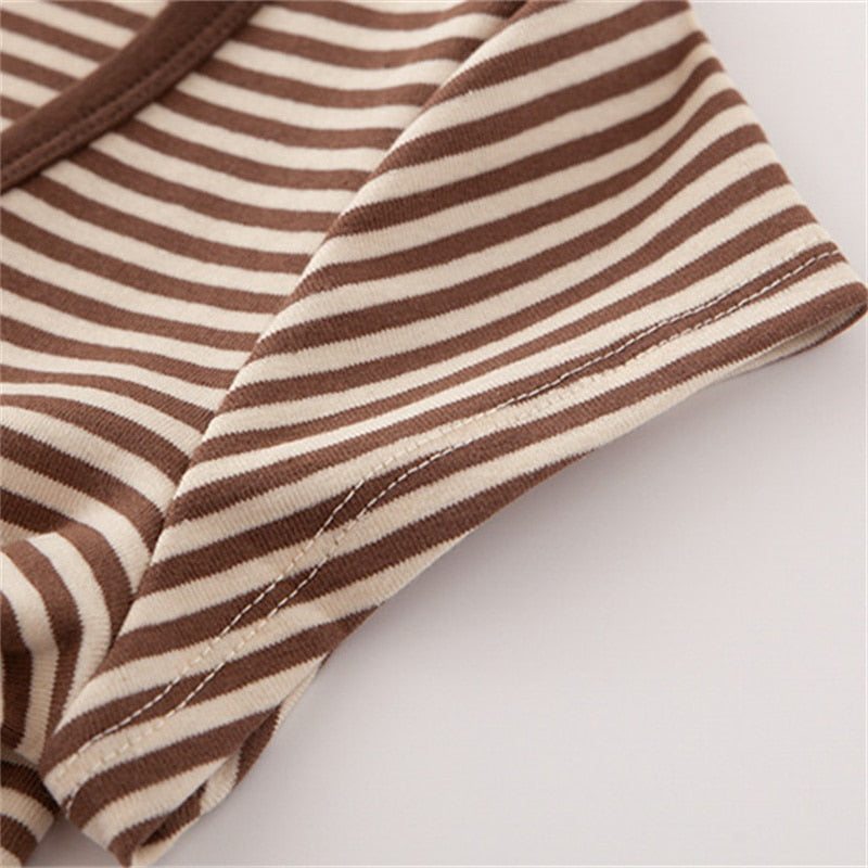 Striped Soft Cotton T-shirt 2022 Summer Fashion Slim O Neck Streetwear Tees Women Chic Tops