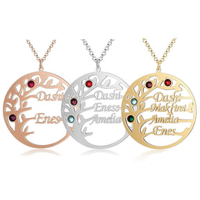 Customized Family Tree Necklace Sister Best Friend Nameplate Gift