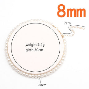 Big White Imitation Pearl Beads Choker Clavicle Chain Necklace For Women Wedding Jewelry