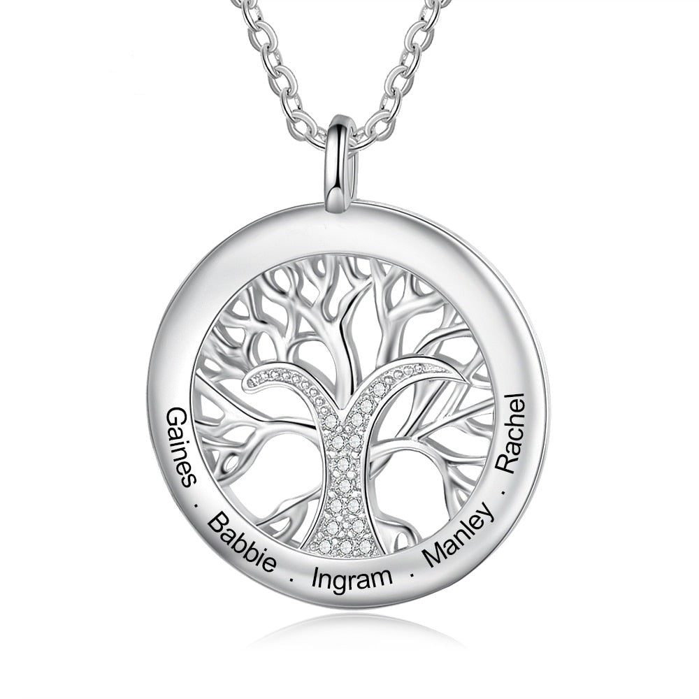 Tree Of Life Personalized Necklaces Family Jewelry Sliver Color Necklace&Pendant