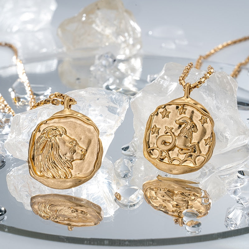 Collana Moneta d'Oro Collana Zodiaco Costellazione Collane costellazione