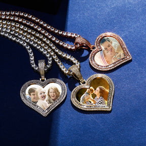 Heart-shaped photo Medallions Necklace