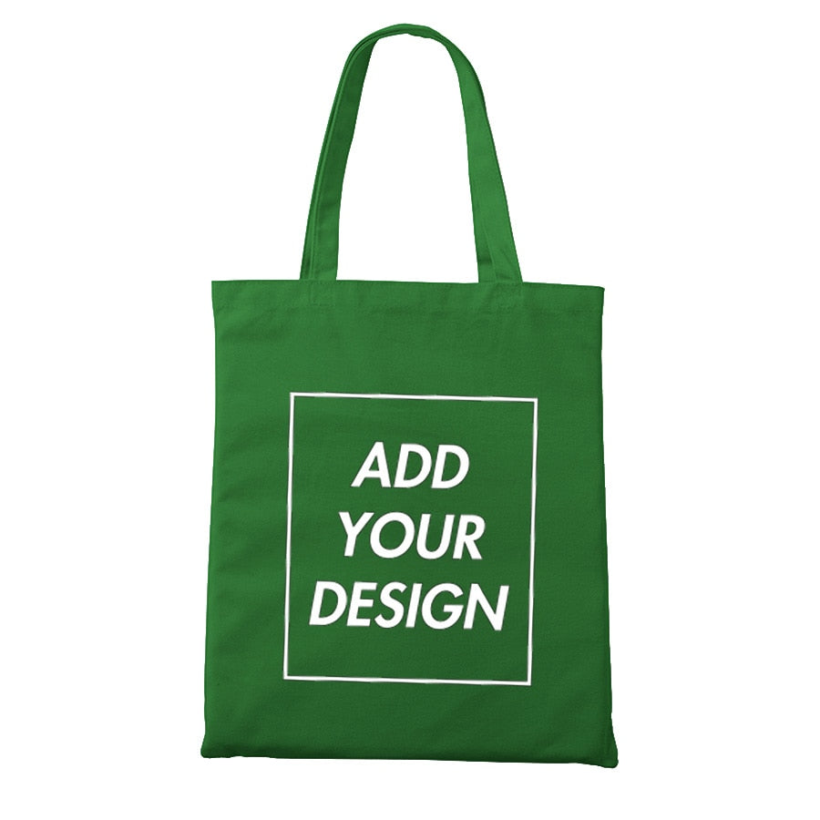 Custom Tote Bag Shopping Add Your Text Print Original Design Zipper Unisex Fashion Travel Canvas Bags