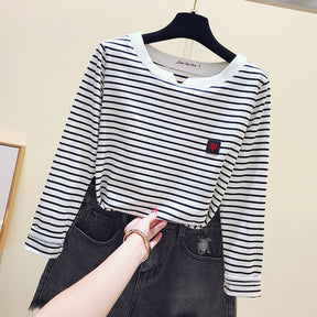 Casual Women T-Shirt Long Sleeve Style Slim Basic Cotton Tshirt Top Womens Clothing