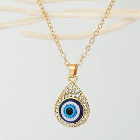 Turkish Evil Eye Pendant Choker Necklace Lucky Blue Evil Eyes Clavicle Chain Necklace