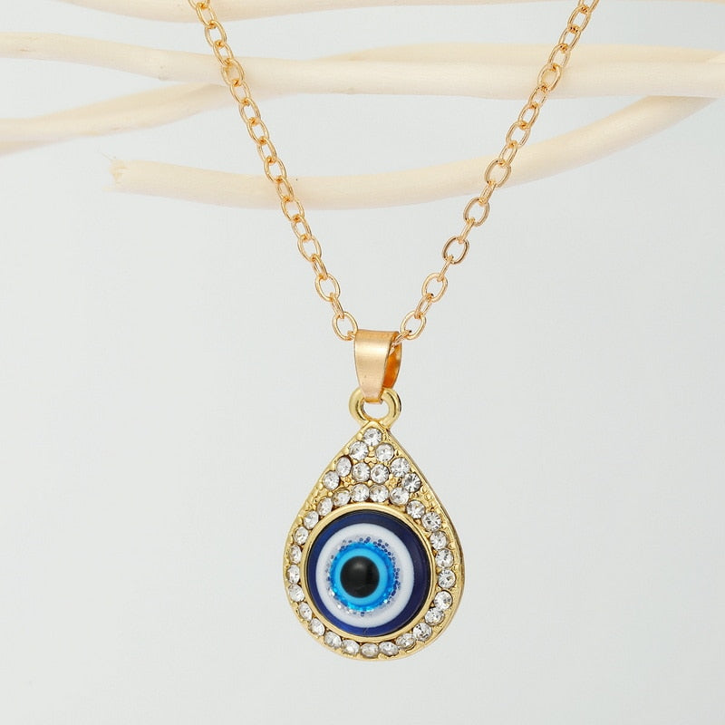 Türkische Evil Eye Choker-Halskette Lucky Blue Evil Eyes Clavicle Chain Halskette