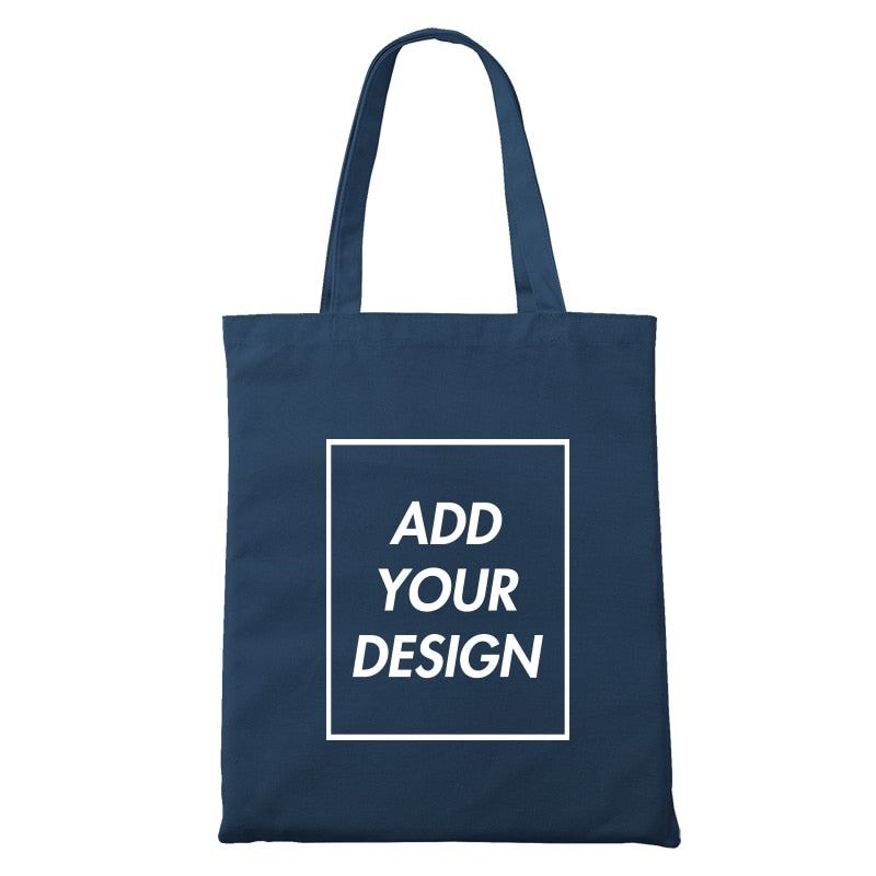 Custom Tote Bag Shopping Add Your Text Print Original Design Zipper Unisex Fashion Travel Canvas Bags