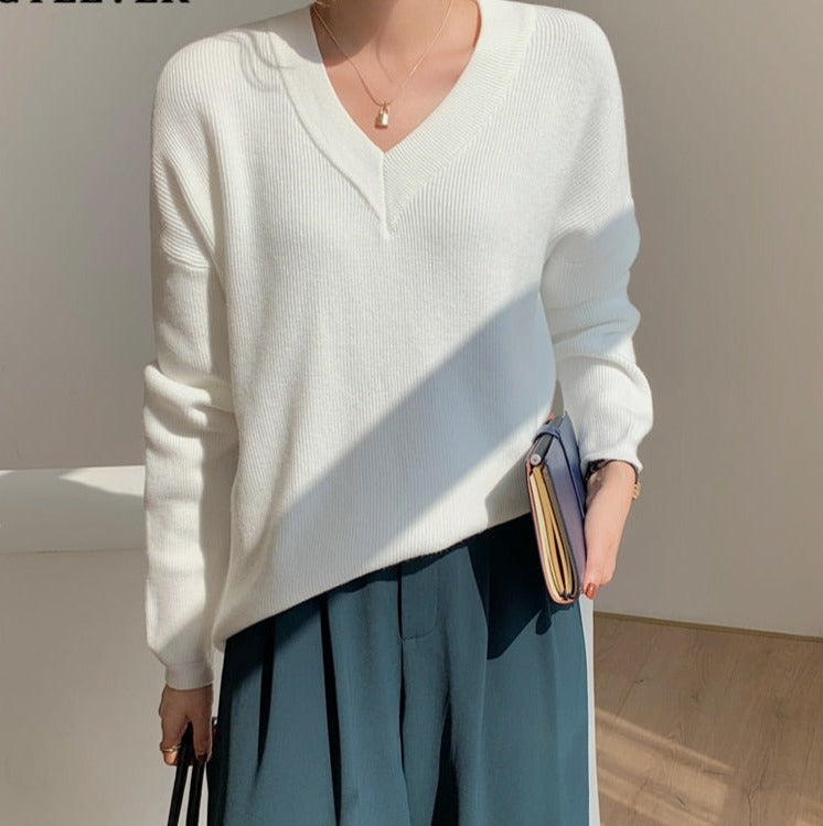 Full Sleeve Loose Female Pullovers Jumpers Autumn Winter Thick Ladies Knitwear