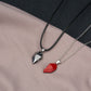 Collana magnetica sfaccettata a distanza per amanti della collana con ciondolo a forma di cuore punk da 2 pezzi