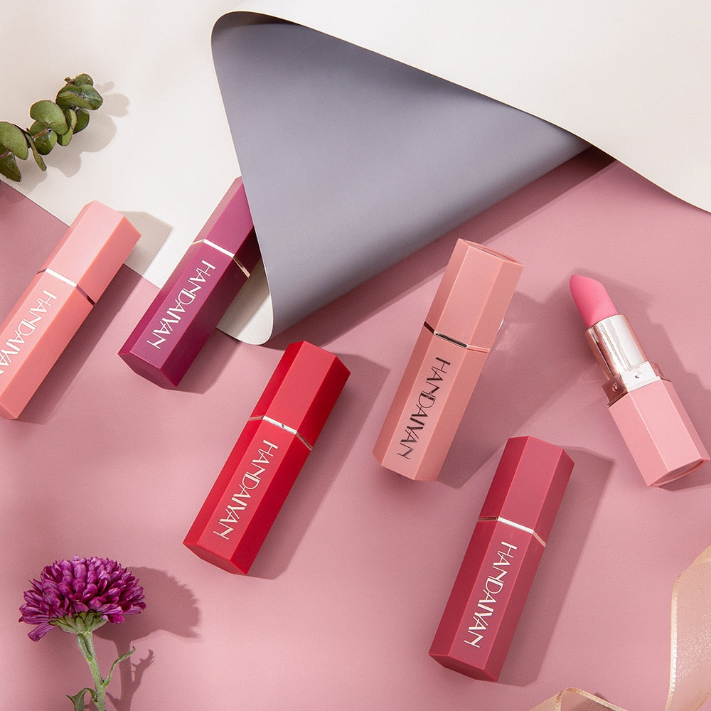 Set di cosmetici per rossetto idratante a lunga durata con rossetto antiaderente opaco a 6 colori