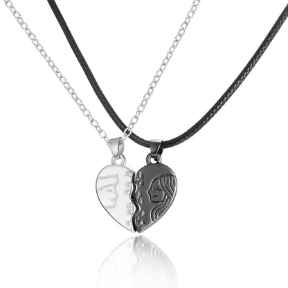 2 Pezzi Magnetico Coppia Collane Amicizia Ciondolo Cuore Distanza Collana con Ciondoli Sfaccettati