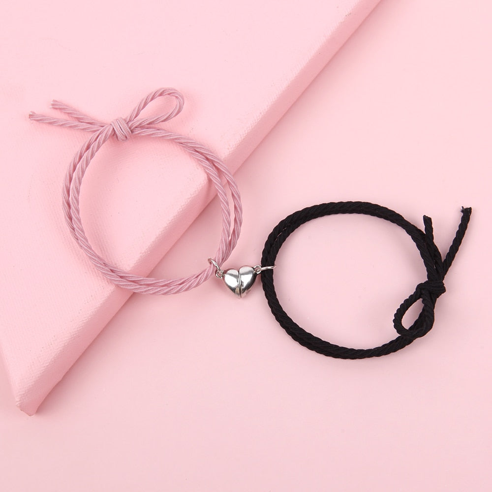 2Pcs Couple Matching Bracelet Magnetic Distance Bracelet