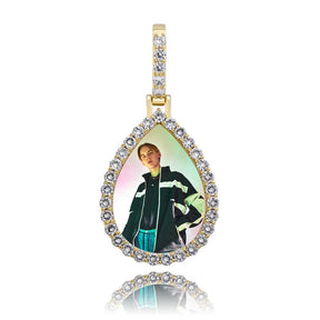 Custom Photo Pendant  Drop-shaped Medal Pendant Necklace  Hip Hop Jewelry