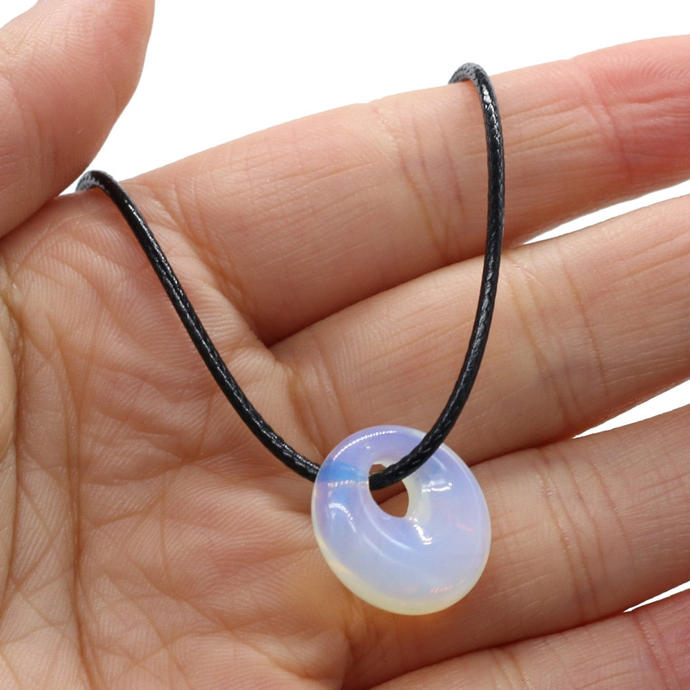 Natural Malachites Rose Quartzs Pendant Necklace Simple Stylish Pendant Necklace