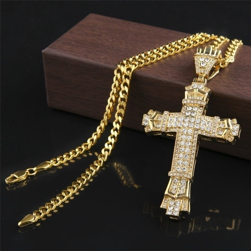 Personality Creative Jesus Cross Amulet Pendant Rock Casual Gift Catholic Christian Necklace