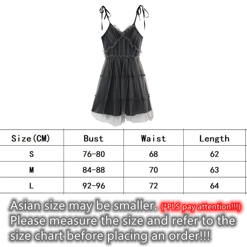 Dark Gothic Harajuku Dress Women Vintage Mesh Patchwork Lace Up High Waist Dress