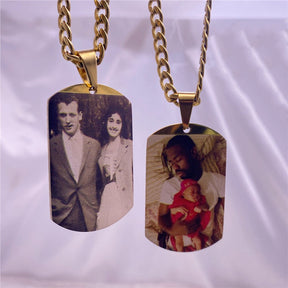 Custom Color Picture Dog Tag Necklace for Memorial Jewelry Gift