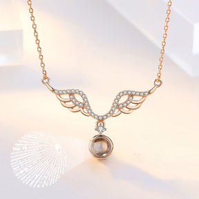 Customized 925 Silver 100 languages Projection Necklace Couple Memory Gifts