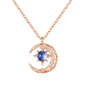 Collana con ciondoli luce di stelle e luna Delicata collana a catena con strass a stelle clavicola