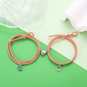 2Pcs Couple Matching Bracelet Magnetic Distance Bracelet