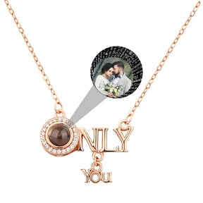 Customized 925 Silver photo Projection Necklace Couple Memory Gifts